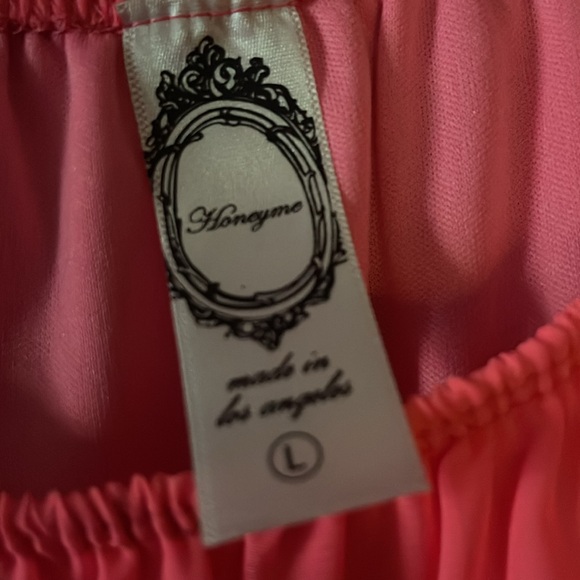 Honeyme Pink Ruffled Boho Dress - Picture 2 of 4